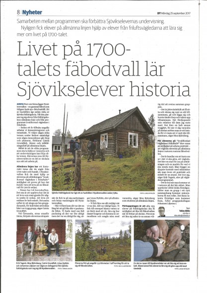 Artikel om Nysätern AT 2017-09-25
